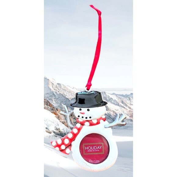 Vintage Snowman Ornament Holiday Home Accents Picture Frame Christmas Valentine - Picture 2 of 12